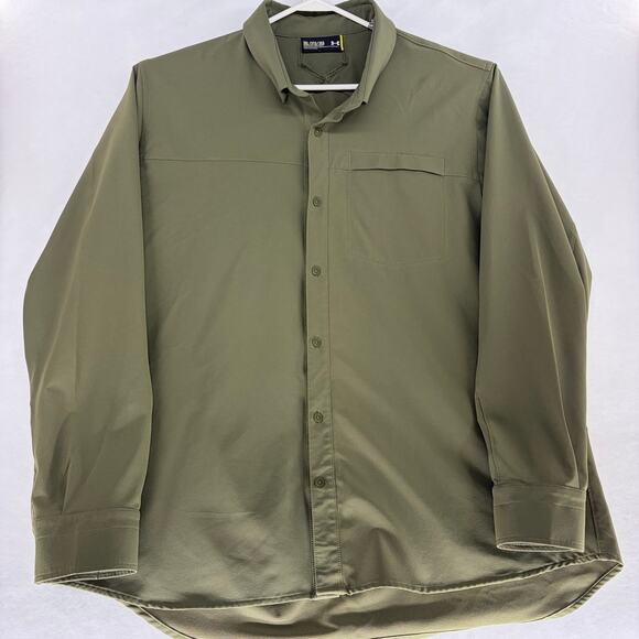 Under Armour Other - Under Armour Tactical Performance Long Sleeve Button Down Shirt Olive Green 3XL